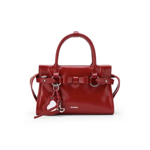 MCMIKO Cow Leather Handbag Women's Cherry Red