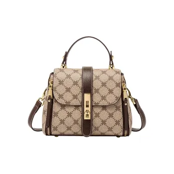 PESASRIE PVC Shoulder Bag, Crossbody Bag, Handbag Women's Coffee
