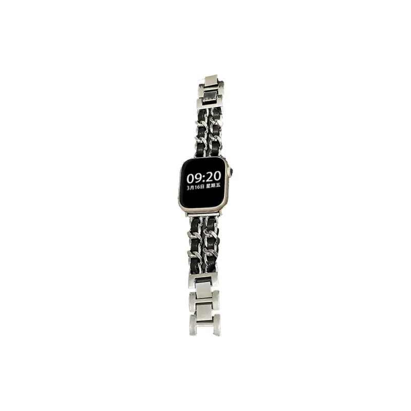 UHADA Apple Compatibility Watch Band Metal With Leather Material-6