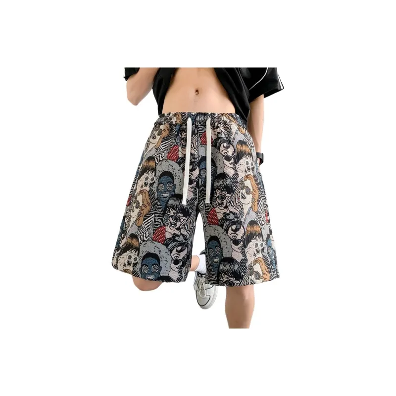 SZSX Casual Shorts Unisex Embroidery Figure-1