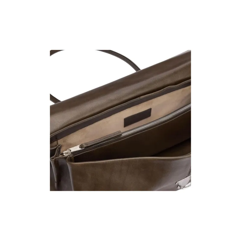 Lemaire Cow Leather Handbag, Shoulder Bag Women's Khaki Brown-3