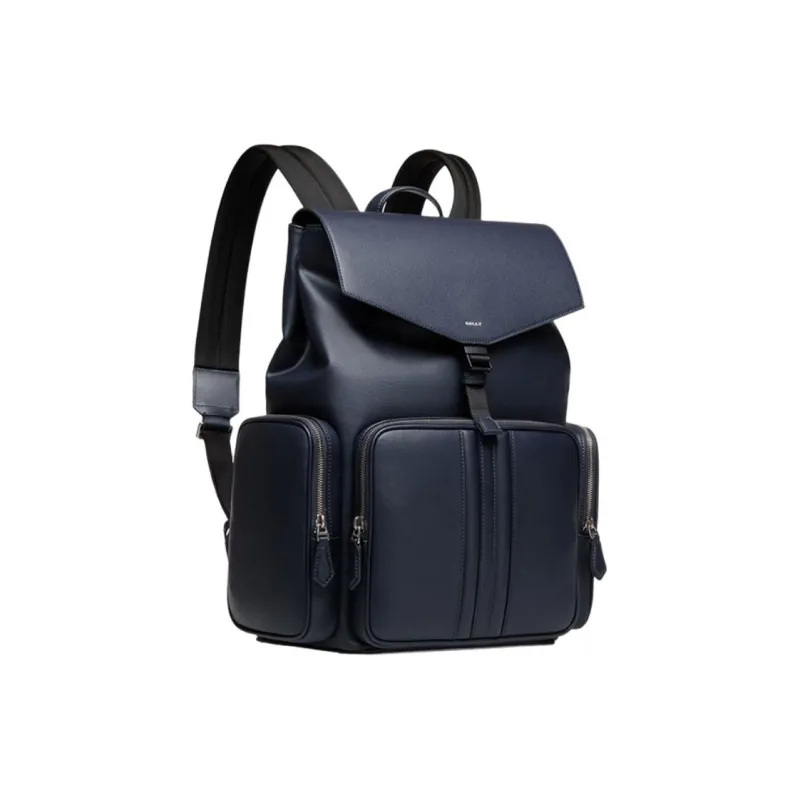 BALLY MYTHOS Cow Leather Backpack Men's Marine Blue-1