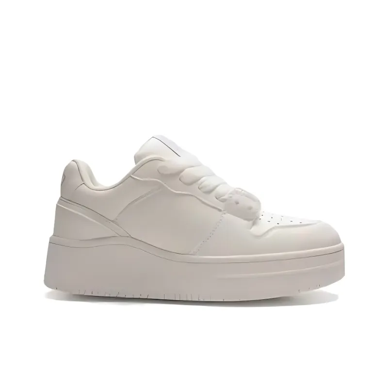 ABCYLM Slip Resistant Cushioning Impact Resistance Height Increasing Low Top Skateboard Shoes Women's White-1