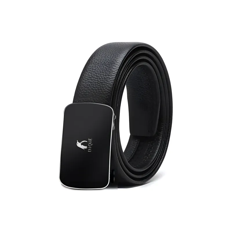 Emperor Penguin Top Grain Cow Leather Belt, Belt Unisex Space Silver, Rose Gold Width 3.5CM-1