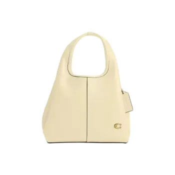 COACH Lana Leather Shoulder Bag, Handbag Medium Size Women's Ecru
