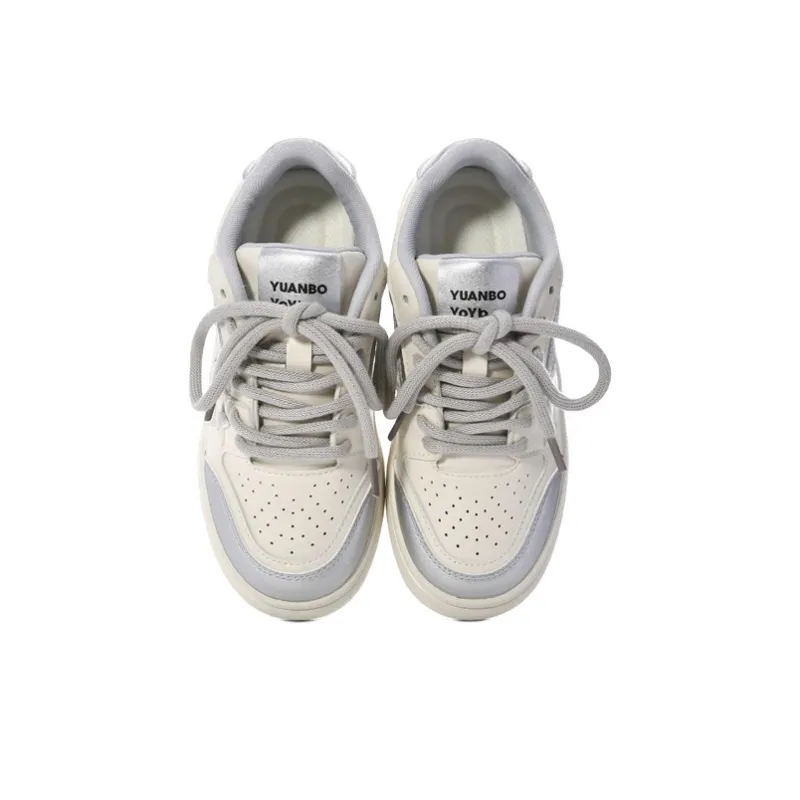 Ordifen Low Top Skateboard Shoes Women's Silver-2