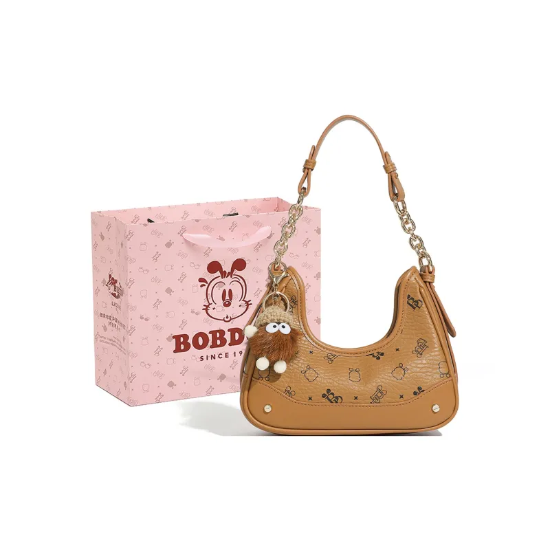BOBDOG PU Shoulder Bag Women's Pink/Brown-6