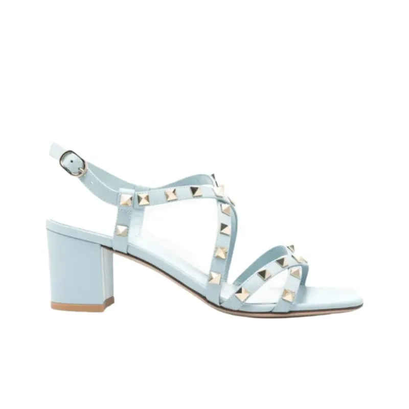 Valentino Rockstud One Strap Sandals 6.5cm Women's Blue-1