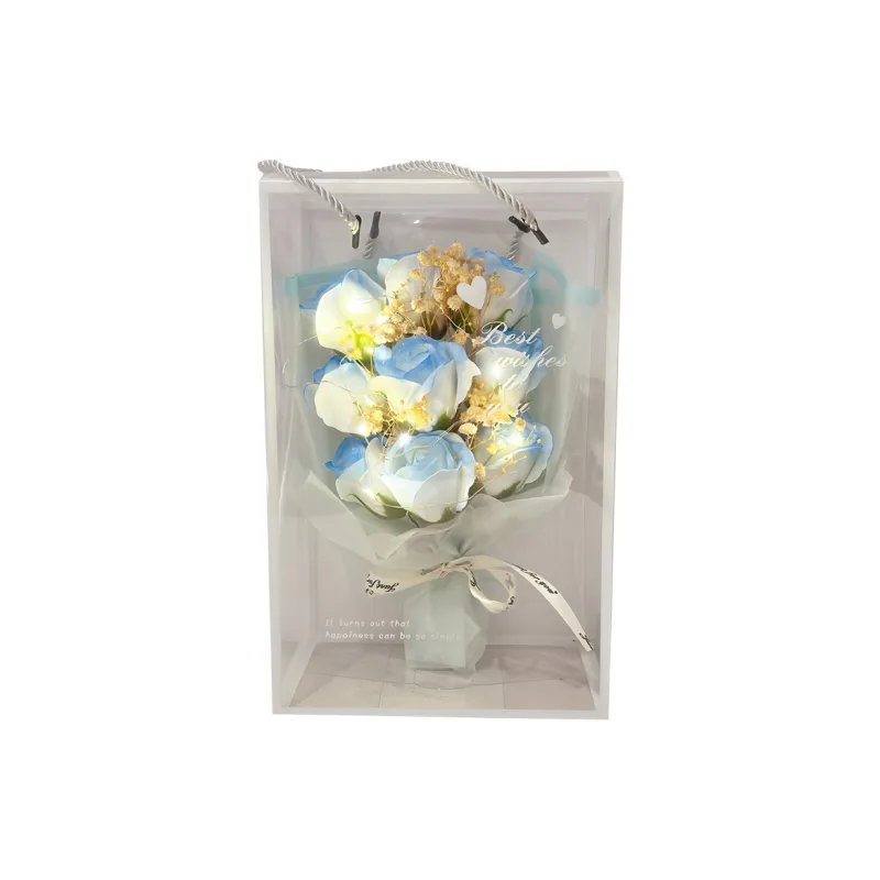 Future Maple Creative Dried Baby's Breath Preserved Flower Rose Birthday Bouquet, 9 Roses-2