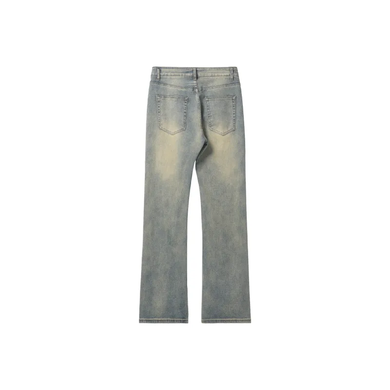 HOKLV Jeans Unisex Yellow Mud-1