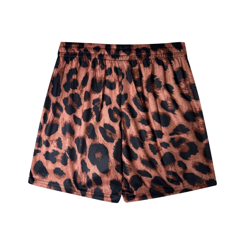 AWAO Casual Shorts Unisex Leopard Print-1