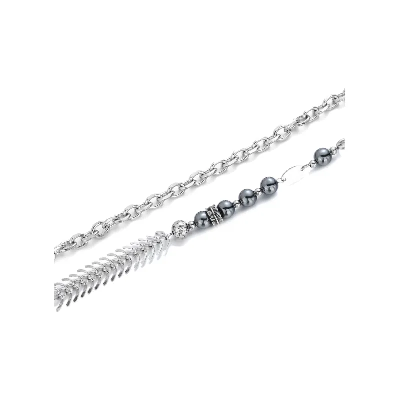 JEANSWEST Titanium Steel Necklaces Unisex-3