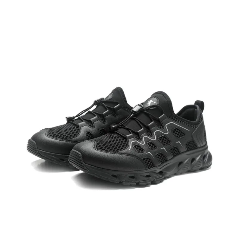 QIAODAN Slip Resistant, Waterproof, And Breathable River Trekking Shoes Men's Black-2