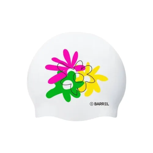 BARREL Swimming Caps Silicone Swim Unisex White