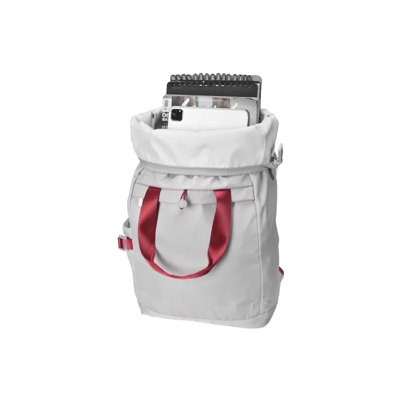 LOVVVVE Polyester Backpack Regular Unisex Gray Red Contrast-3