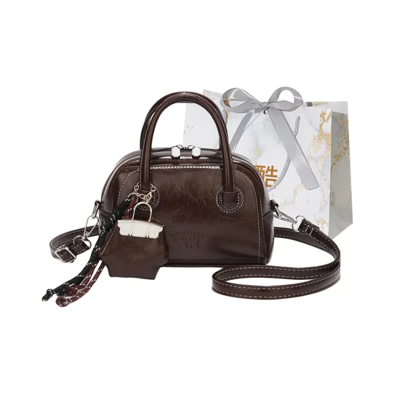 Cool PU Boston Bag, Crossbody Handbag Women's Multicolor-4