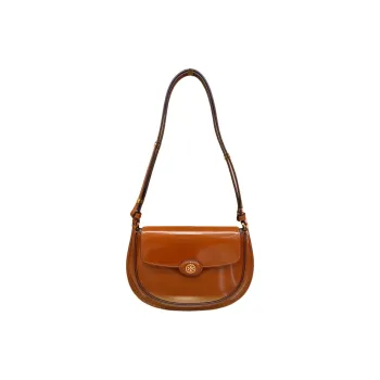 TORY BURCH Robinson Leather Shoulder Bag Trumpets Women's Deep Ochre