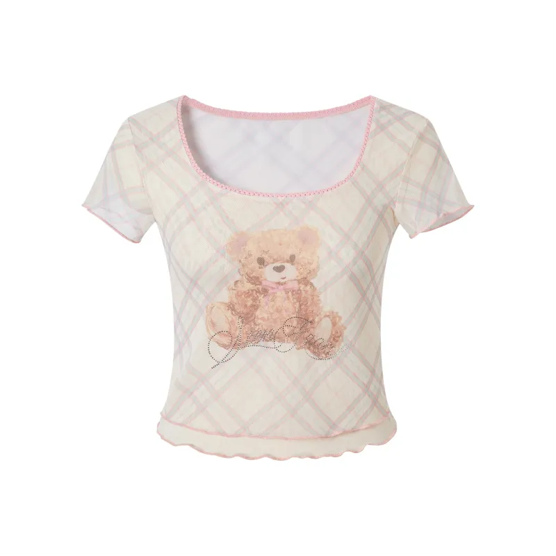 SEENFAAN T Shirts Women's Light Apricot Print-0