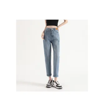 FAWENXIANGZI Jeans Women's Light Blue