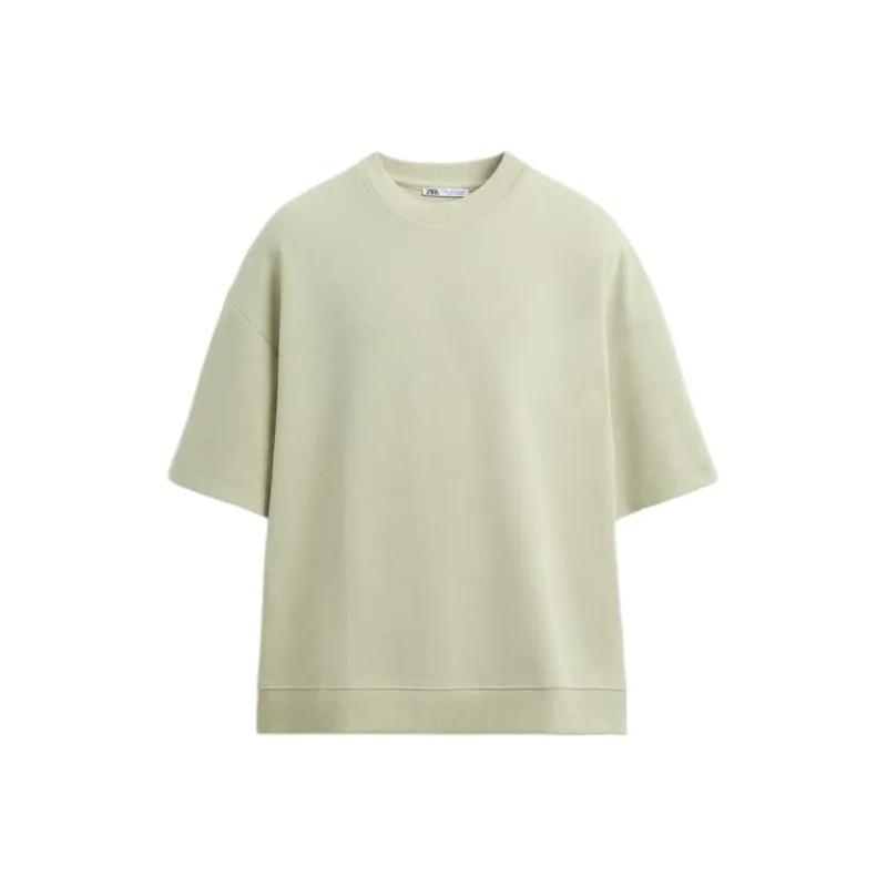 ZARA Sweatshirts Men Light Green-0