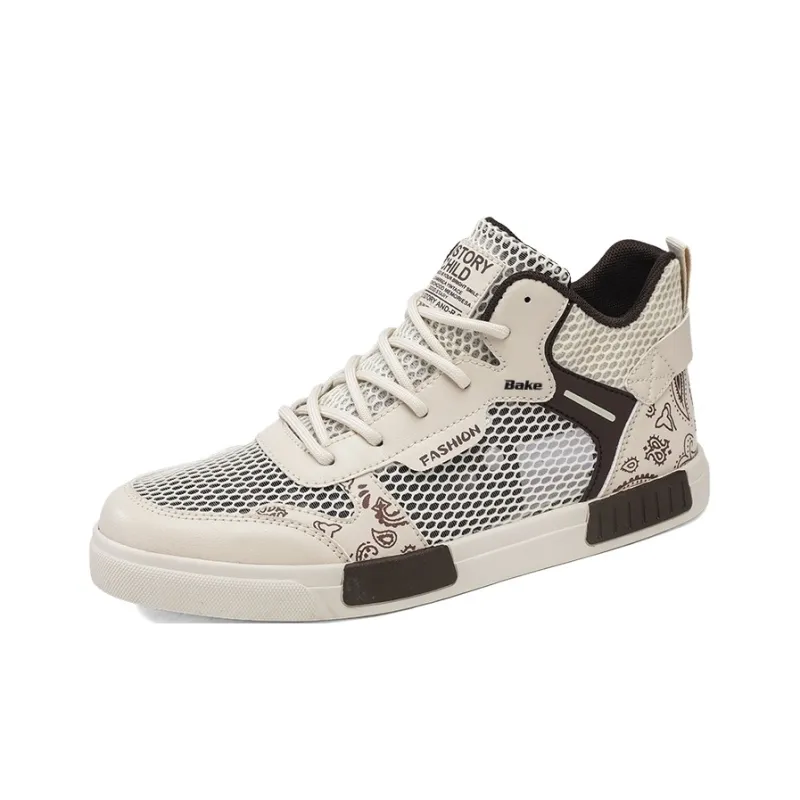 BAKE Abrasion Resistant, Lightweight, And Breathable High Top Skateboard Shoes Men's-0