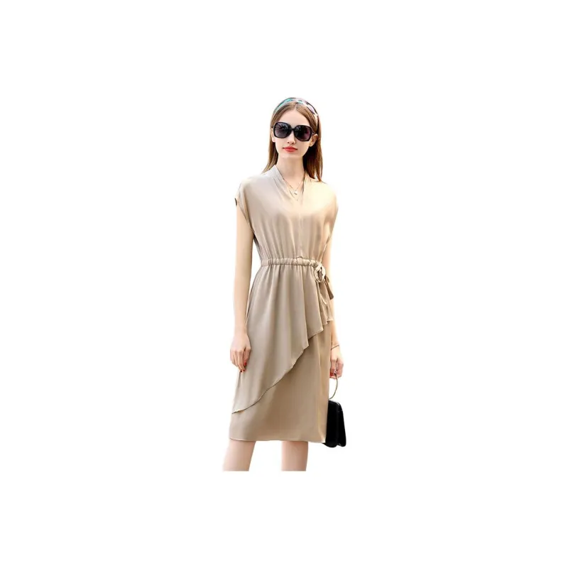Yi Mengyuan Silk Short Sleeved Dress Women's-6