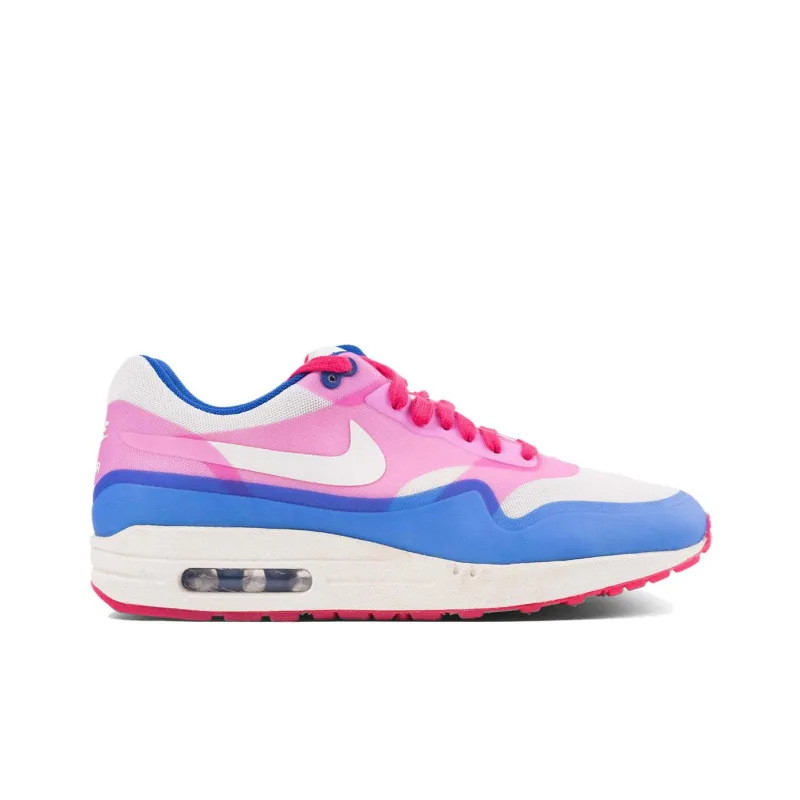 Nike Air Max 1 Anti Slip Wear Resistant Low Top Running Shoes Men's Pink-1