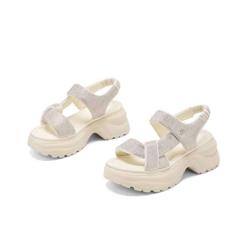 C°BANNER Beach Sandals Women's Beige/Black/Apricot-2