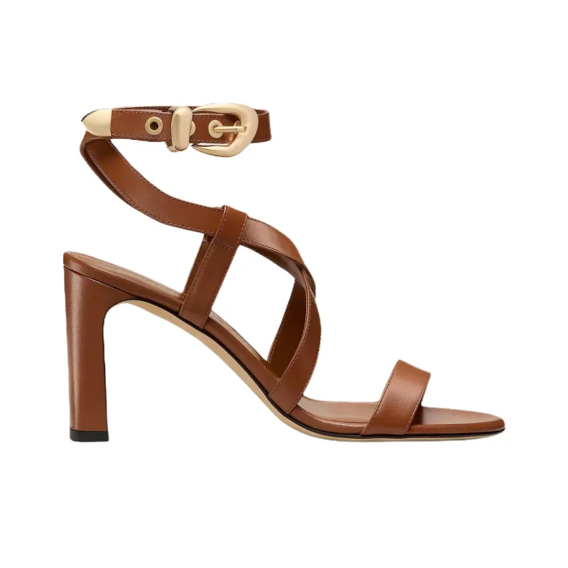 Stuart Weitzman/SW Maven Block One Strap Sandals 8.5cm Women's Brown-1