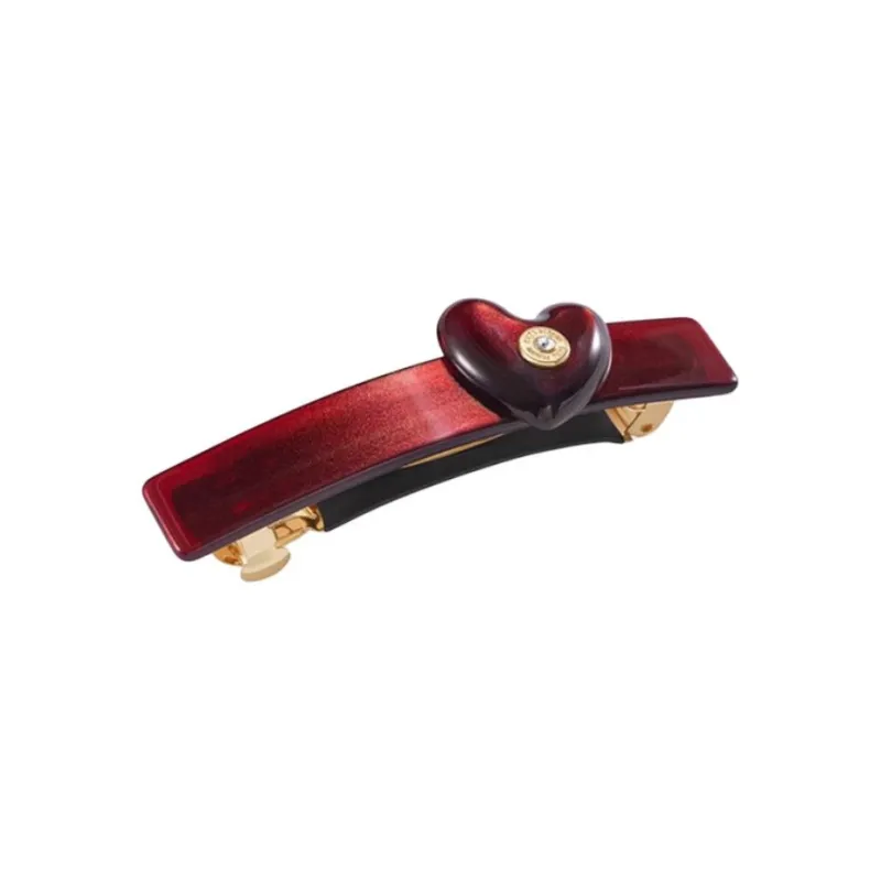 EVITA PERONI Acetate Plate Hair Clips Women's Gemstone Red-1