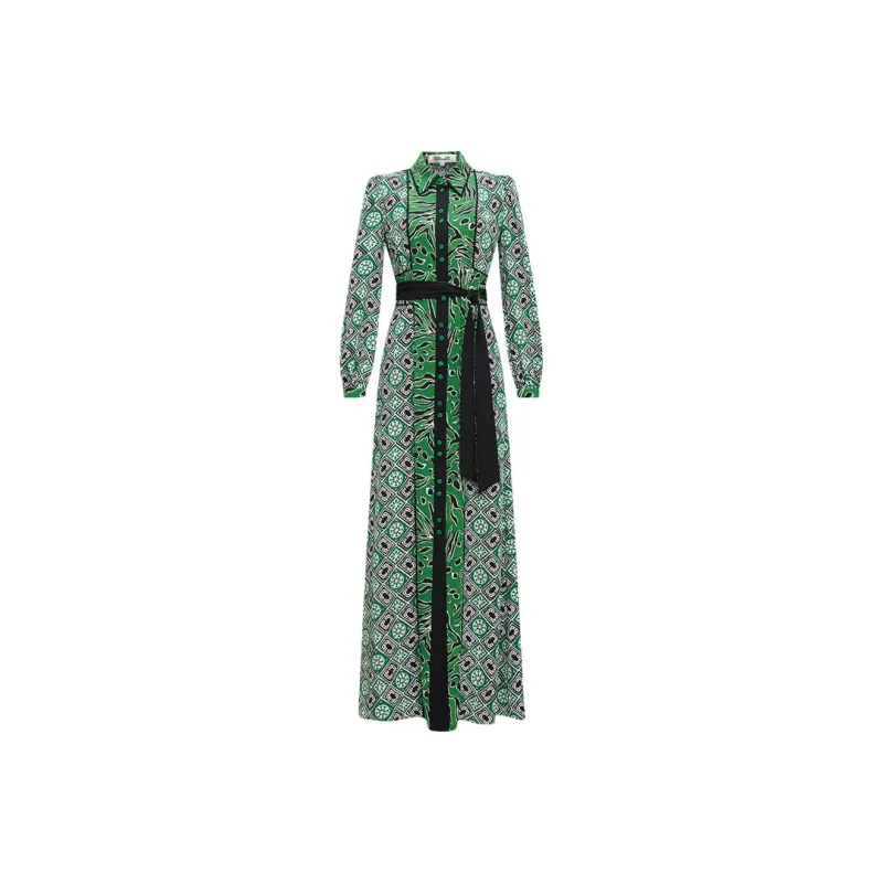 Diane Von Furstenberg FW24 Long Sleeved Dress Women's Green-0