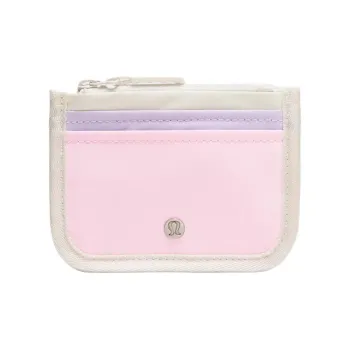 Lululemon Polyester Card Holder Women's Light Ivory White With Lavender