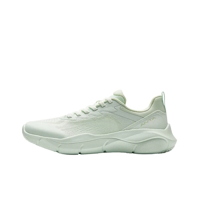 Anta Cushioning And Breathable Low Top Casual Running Shoes Women's Light Sunlit Green-0