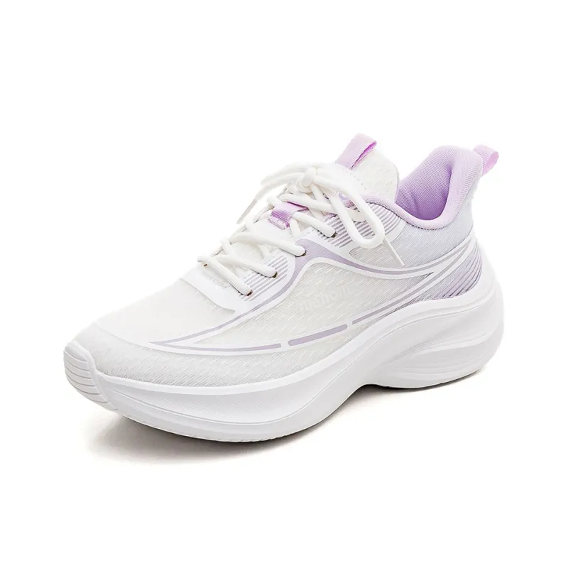 HUANQIU Slip Resistant And Breathable Coverage Low Top Casual Running Shoes Women's White Purple-1