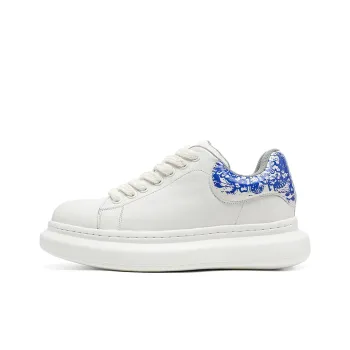 BEN SHERMAN Low Top Skateboard Shoes Men's White Blue