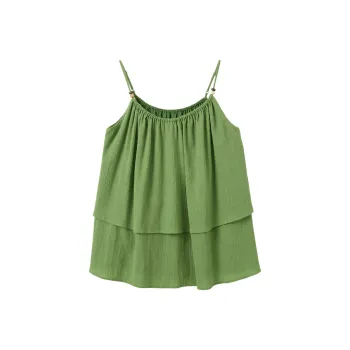 3COLOUR Chiffon Shirts Women's Forest Green