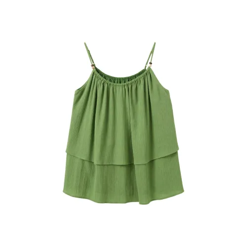 3COLOUR Chiffon Shirts Women's Forest Green