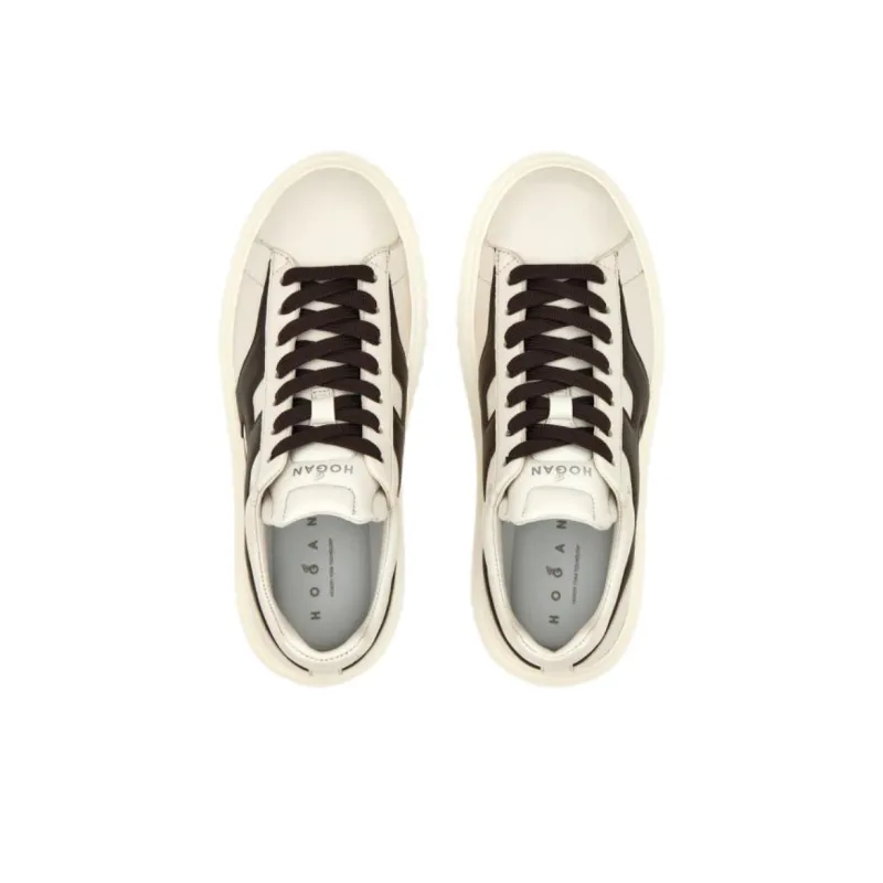 HOGAN H Stripes Low Top Skateboard Shoes Women's Ivory-4