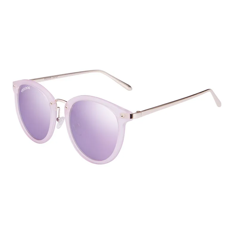 VEGOOS TR/Memory Plastic Metal Round Sunglasses Women's-3