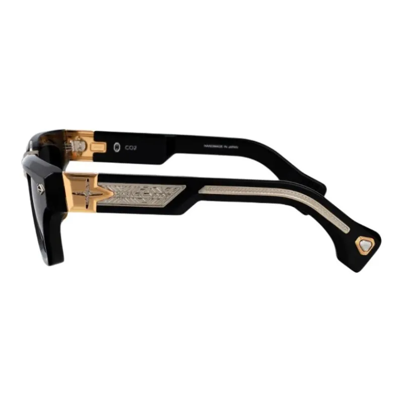 T Henri Acetate Irregular Shape Sunglasses Unisex Black-2