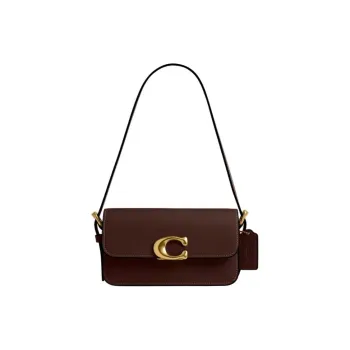 COACH Zoe Calfskin Crossbody Handbag, Shoulder Bag Trumpets Women's Brass And Maple