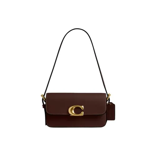 COACH Zoe Calfskin Crossbody Handbag, Shoulder Bag Trumpets Women's Brass And Maple
