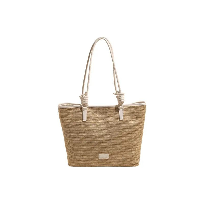 Kewuku Straw Woven Tote Bag, Shopping Bag, Shoulder Bag Unisex Multicolor-0