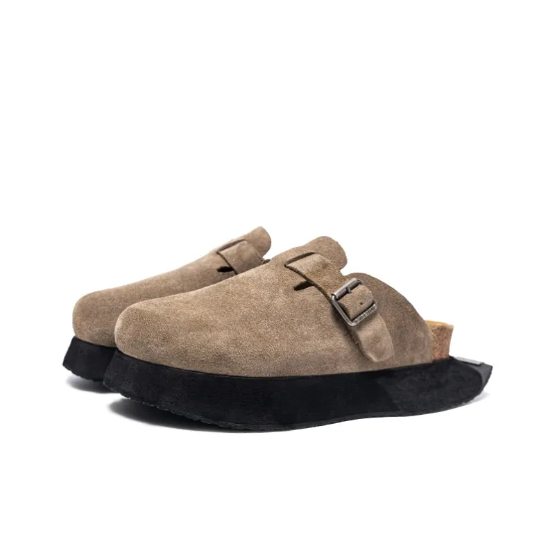 Viplander Cork Sole Abrasion Resistant Slip Resistant Closed Toe Slippers Men's Khaki-1