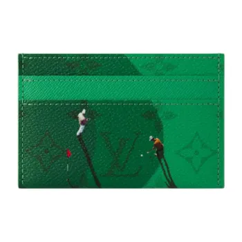 LOUIS VUITTON Coated Canvas Card Holder Men's Green