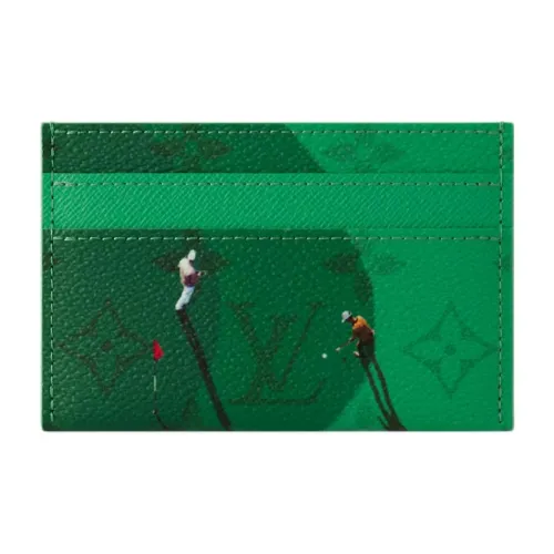 LOUIS VUITTON Coated Canvas Card Holder Men's Green