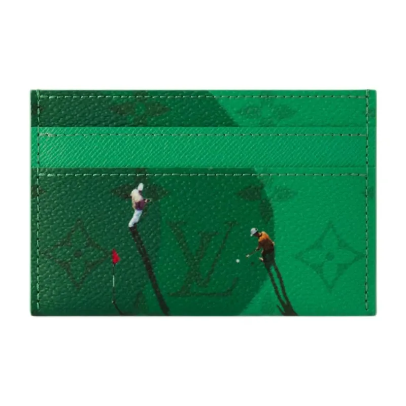 LOUIS VUITTON Golf Double Card Case Green-0