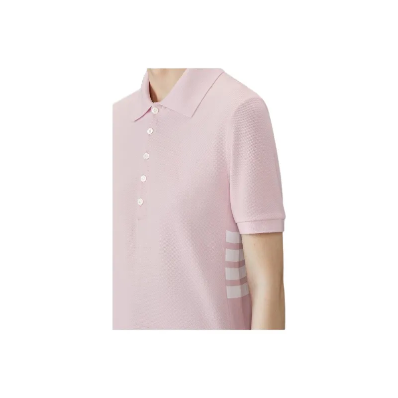 THOM BROWNE Logo patch Piqué Polo Top-1