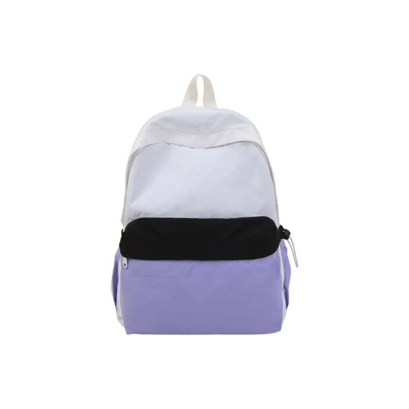 Wolfhorse Nylon Backpack Unisex Khaki & Black/Gray & Brown/White & Purple/White & Green/Blue-12