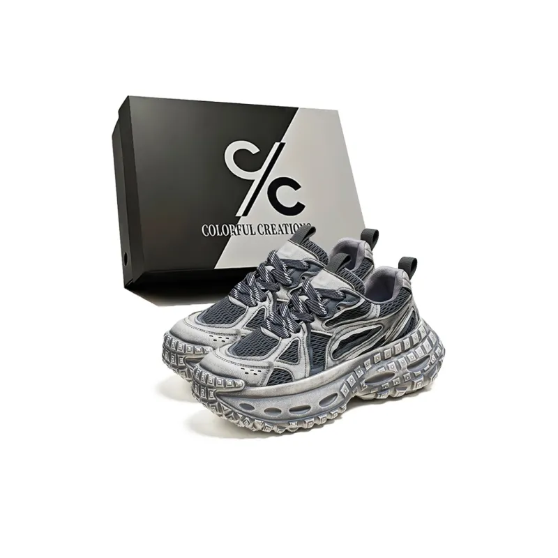 Colorful Creations Slip Resistant, Abrasion Resistant, Breathable Low Top Chunky Sneakers Men's-5